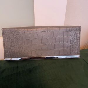 Aldo grey faux croc print clutch